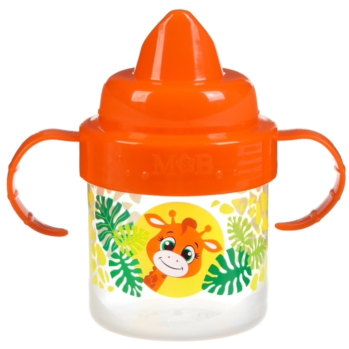 Поильник детский с твёрдым носиком «Жирафик», 140 мл., с ручками, цвет оранжевый Поильник детский с твёрдым носиком «Жирафик», 140 мл., с ручками, цвет оранжевый