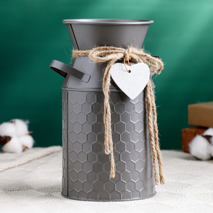 Кашпо - ваза  Кашпо - ваза "Кирсти" серая, 19х10х10см