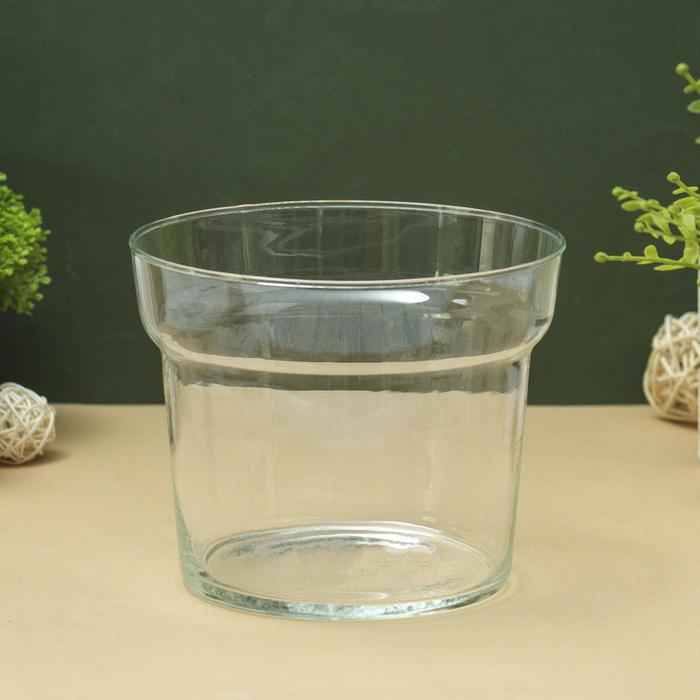 Ваза Ваза "Азалия" средняя h-13, d-16см, 1,6л прозрачная