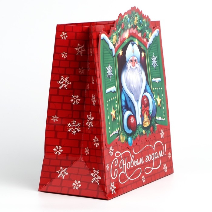 Пакет подарочный новогодний «Дедушка Мороз», 22 х 22 х 10 см , Новый год Пакет подарочный новогодний «Дедушка Мороз», 22 х 22 х 10 см , Новый год