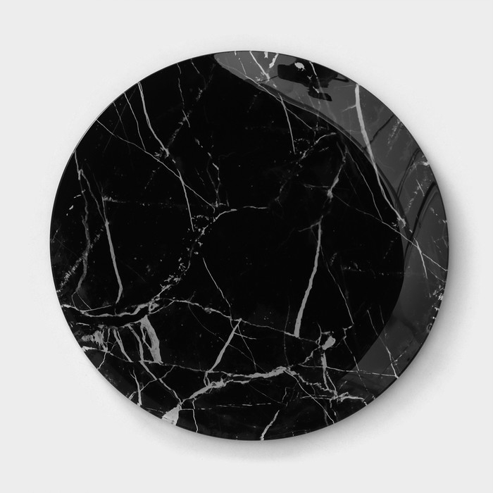 Набор столовый «Мрамор», 7 предметов: тарелка d=30 см - 1 шт, d=21,5 см - 6 шт, цвет чёрный Набор столовый «Мрамор», 7 предметов: тарелка d=30 см - 1 шт, d=21,5 см - 6 шт, цвет чёрный