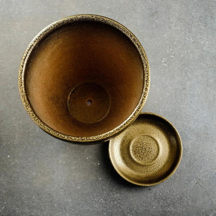 Горшок цветочный  Горшок цветочный "Золото" с поддоном, 8л