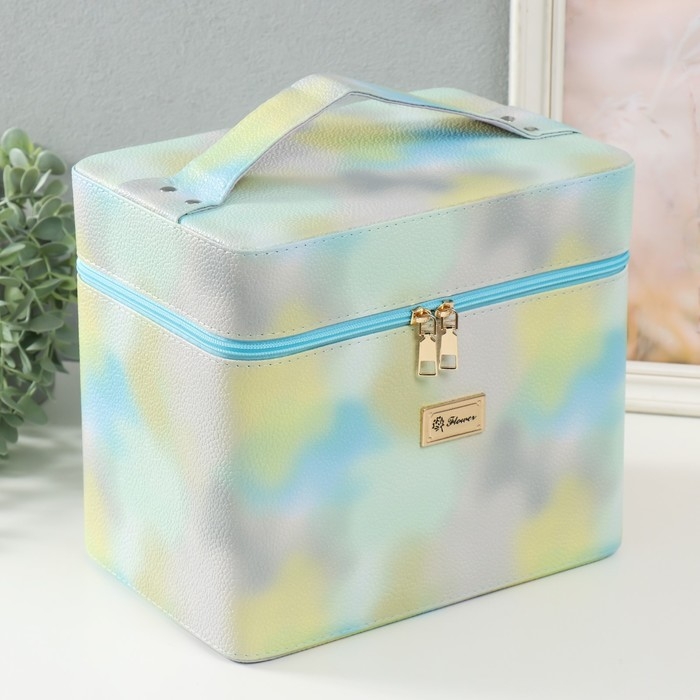 Шкатулка кожзам с зеркалом Шкатулка кожзам с зеркалом "Этажи. Летнее небо" 27х18х24 см