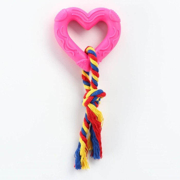 Игрушка Игрушка "Сердечко с канатом", 7 см, розовое