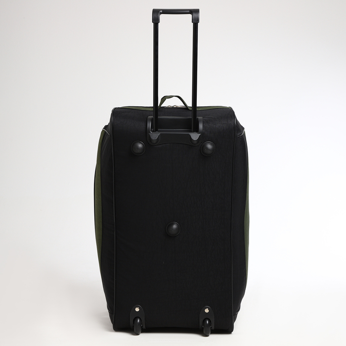 Сумка дорожная на колёсах, отдел на молнии, отдел для обуви, 3 наружных кармана, длинный ремень, цвет чёрный/хаки Сумка дорожная на колёсах, отдел на молнии, отдел для обуви, 3 наружных кармана, длинный ремень, цвет чёрный/хаки