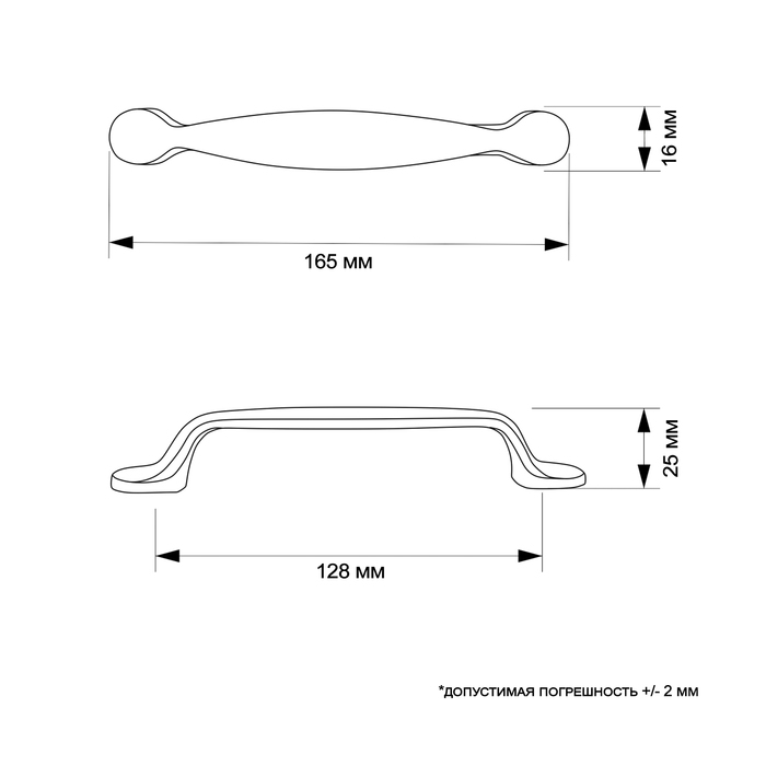 Ручка-скоба CAPPIO RSC004, м/о 128 мм, цвет черный Ручка-скоба CAPPIO RSC004, м/о 128 мм, цвет черный
