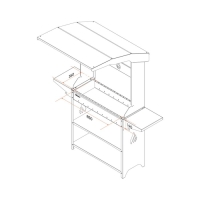 Мангал "Professional Standart Roof PSR3000" с крышей, 158,2 х 102,6 х 201 см, 3 мм, полки