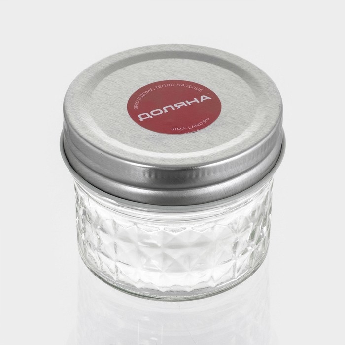 Банка стеклянная для хранения сыпучих продуктов Доляна «Кристалл», 160 мл, 7×5,5 см, с металлической крышкой