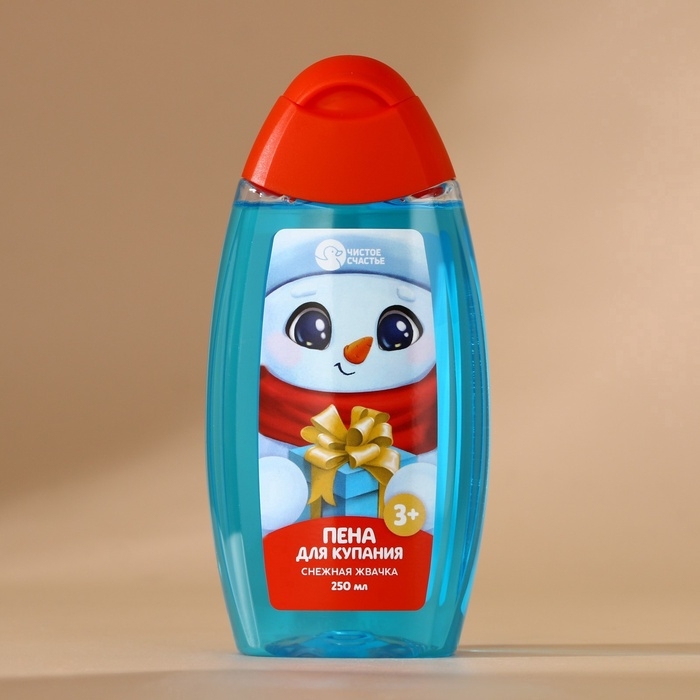 Подарочный набор детский ЧИСТОЕ СЧАСТЬЕ «Счастливого праздника»: пена для ванны 250 мл и мочалка для тела, Новый Год Подарочный набор детский ЧИСТОЕ СЧАСТЬЕ «Счастливого праздника»: пена для ванны 250 мл и мочалка для тела, Новый Год