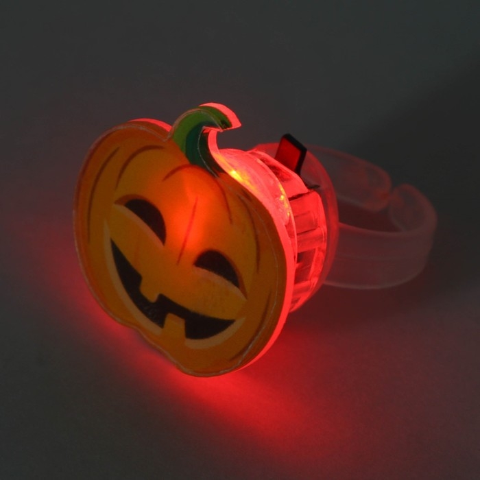 Кольцо детское с огоньком на Хэллоуин, МИКС, безразмерное. Кольцо детское с огоньком на Хэллоуин, МИКС, безразмерное.