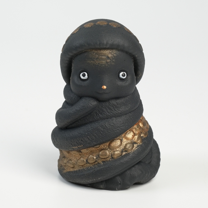 Новый год. Символ 2025. Фигура Новый год. Символ 2025. Фигура "Змея в костюме" черная, 8х6см