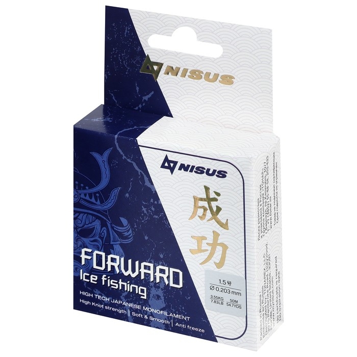 Леска Forward Ice Fishing, диаметр 0.203 мм, тест 3.55 кг, 50 м, Nylon Transparent Nisus Леска Forward Ice Fishing, диаметр 0.203 мм, тест 3.55 кг, 50 м, Nylon Transparent Nisus