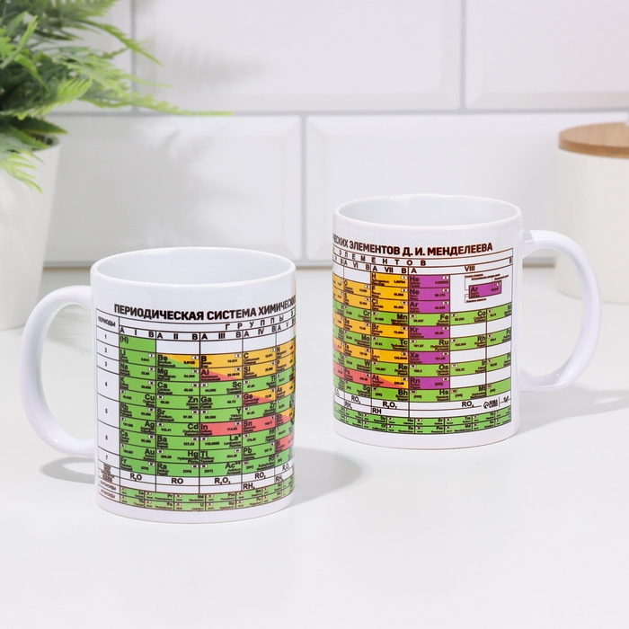 Кружка чайная керамическая Кружка чайная керамическая "Таблица Менделеева" 320 мл,