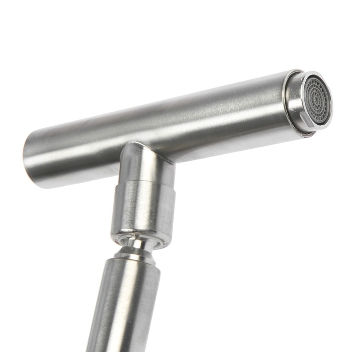 Смеситель для кухни ZEIN ZS-1, Смеситель для кухни ZEIN ZS-1, "микрофон", картридж 35 мм, нержавеющая сталь, сатин