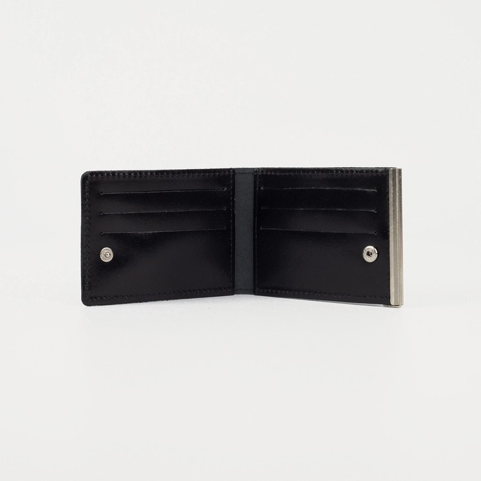 Зажим для купюр на кнопке, цвет чёрный