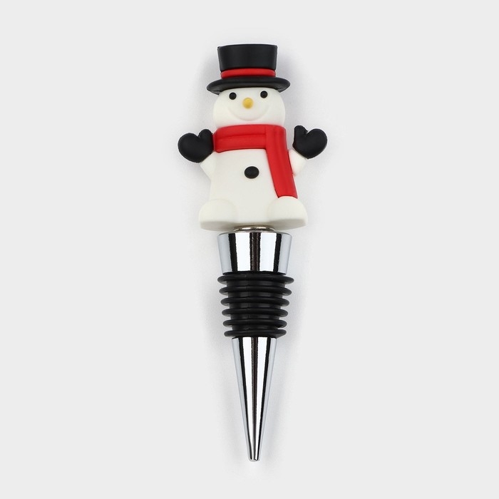 Пробка для бутылки Доляна «Снеговик», 12 см Пробка для бутылки Доляна «Снеговик», 12 см