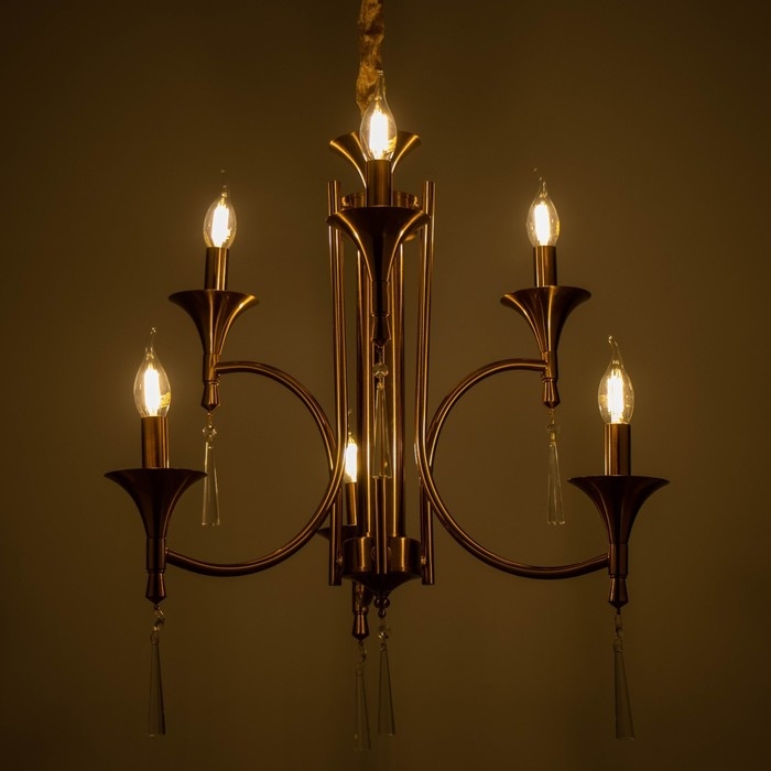 Люстра Люстра "Тронг" 6х40Вт Е14 латунь 58х58х61 см BayerLux