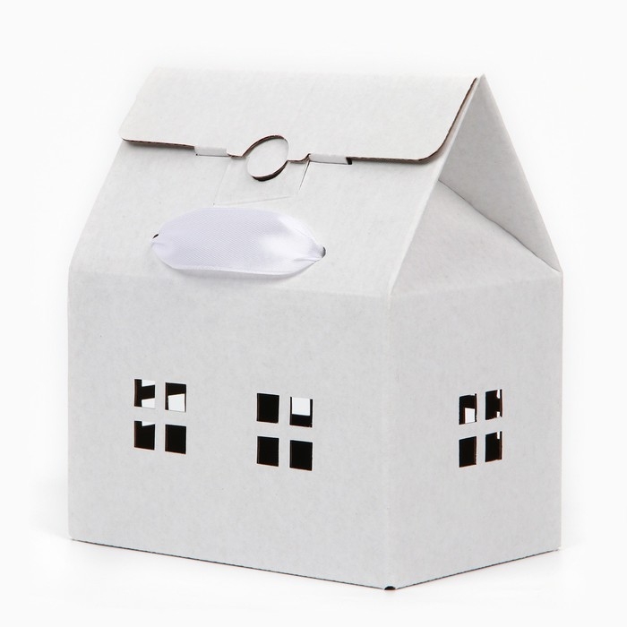 Коробка складная &laquo;Домик, белый &raquo;, 15 х 18 х 10 см