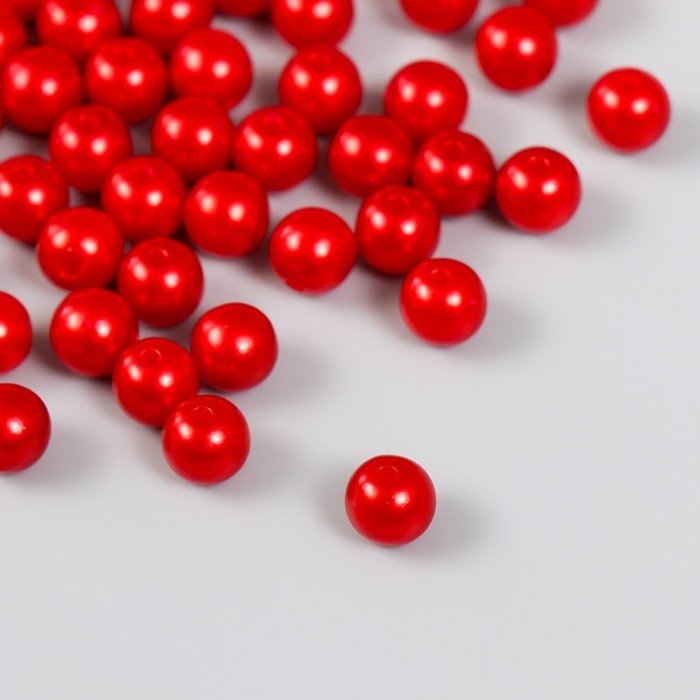 Набор бусин Набор бусин "Рукоделие" пластик, диаметр 8 мм, 25 гр, алый