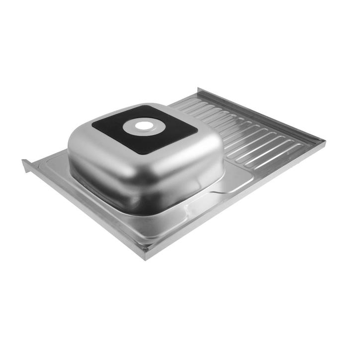 Мойка кухонная MIXLINE 527971, накладная, толщина 0.4 мм, 80х60х16 см, правая, выпуск 1 1/2 Мойка кухонная MIXLINE 527971, накладная, толщина 0.4 мм, 80х60х16 см, правая, выпуск 1 1/2"