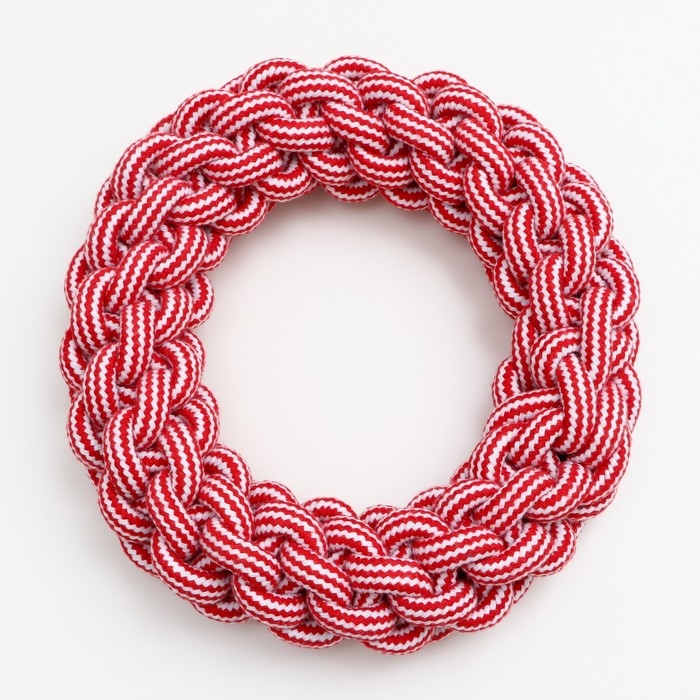 Игрушка канатная Игрушка канатная "Кольцо", 250 г, до 20 см, красная/белая