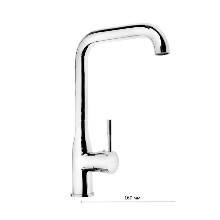 Cмеситель для кухни Accoona A4490-3, однорычажный, высокий излив, латунь, хром Cмеситель для кухни Accoona A4490-3, однорычажный, высокий излив, латунь, хром