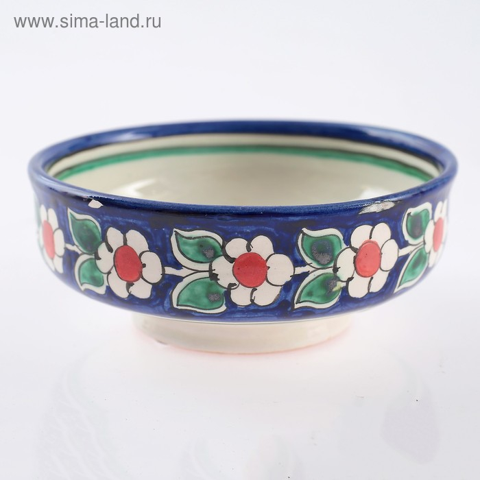 Сахарница Риштанская Керамика Сахарница Риштанская Керамика "Цветы", 250 мл, синяя