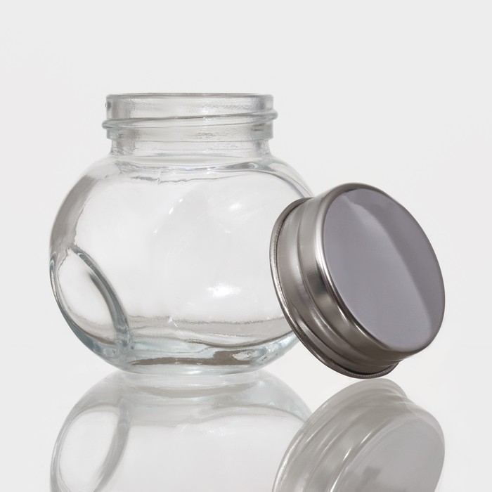 Банка стеклянная для хранения сыпучих продуктов Доляна «Мини», 70 мл, 3,7×5,4 см, с металлической крышкой