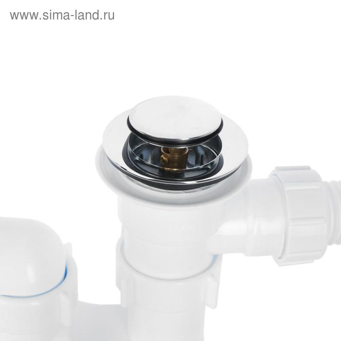 Сифон  Сифон "АНИ Пласт" EC255S, 40 х 50, для ванны, с гибкой трубой, система "клик-клак", хром