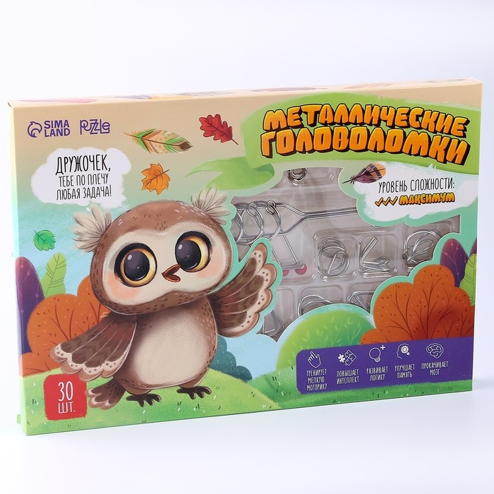 Металлическая головоломка 30 шт «Сова» Металлическая головоломка 30 шт «Сова»