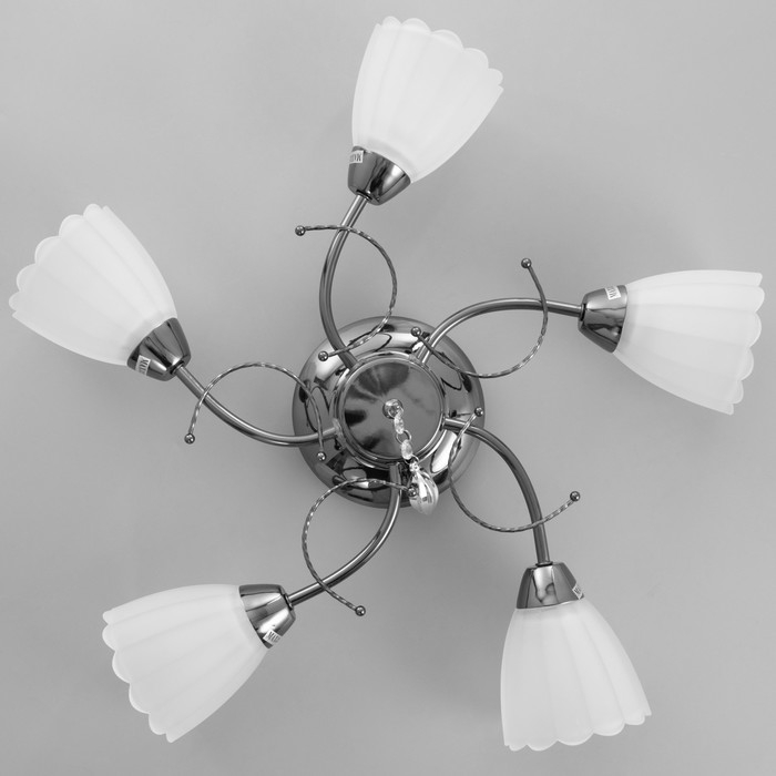 Люстра Люстра "Гелия" 5х40Вт Е27 черный хром 54х52х17см.