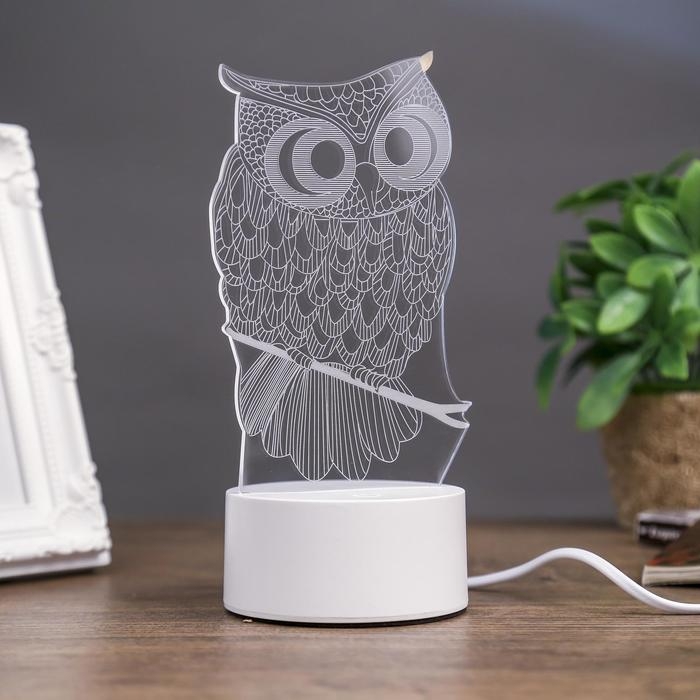 Светильник "Филин" LED RGB от сети 9,5x10x19 см RISALUX