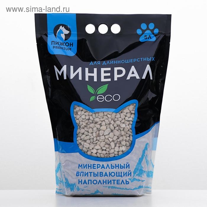 Наполнитель минеральный впитывающий Наполнитель минеральный впитывающий "Пижон Premium", для длинношерстных кошек, 5 л