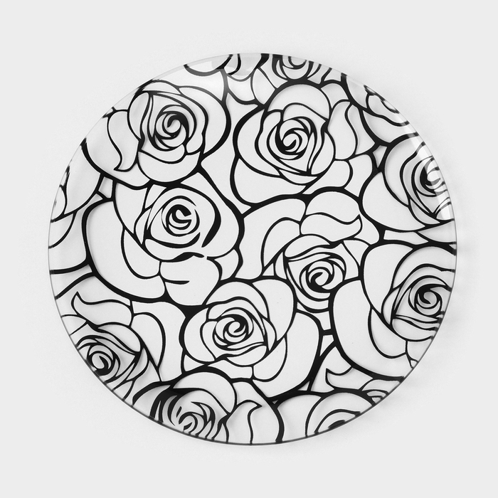 Набор стеклянных тарелок Доляна «Мишель», 7 предметов, цвет черный Набор стеклянных тарелок Доляна «Мишель», 7 предметов, цвет черный