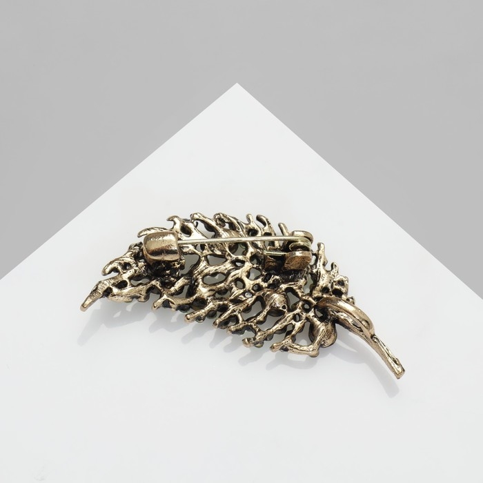 Брошь «Листочек», цвет зелёный в золоте Брошь «Листочек», цвет зелёный в золоте