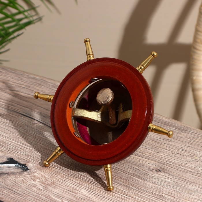 Настольный звонок  Настольный звонок "Штурвал" латунь 15 см