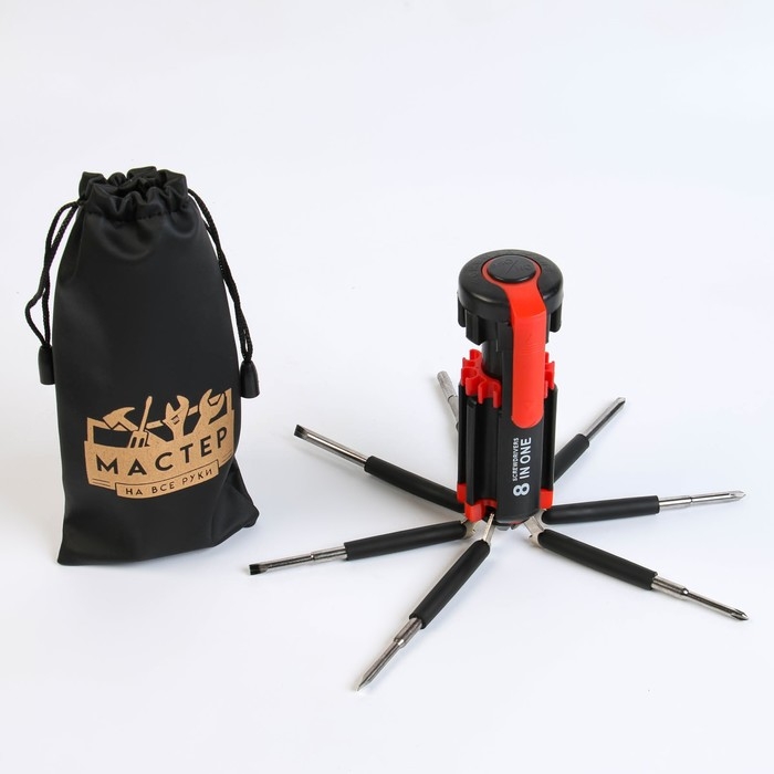 Фонарь многофункциональный, мультитул 8 в 1  Фонарь многофункциональный, мультитул 8 в 1 "Мастер на все руки", 6LED, 7 отвёрток, 4х10 см
