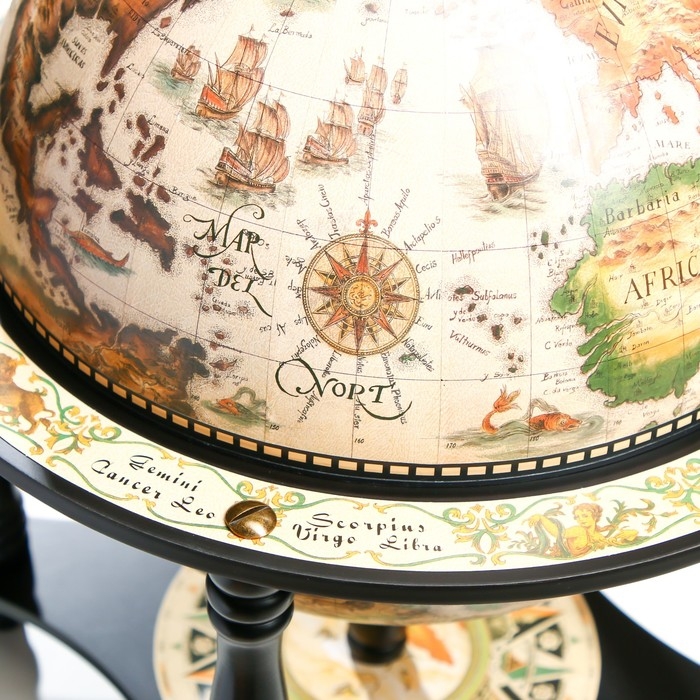 Глобус бар декоративный Глобус бар декоративный "Карта странника" с подставкой внизу 41,6х41,6х56 см
