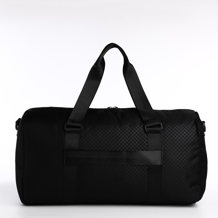 Сумка дорожная на молнии, наружный карман, держатель для чемодана, длинный ремень, цвет чёрный Сумка дорожная на молнии, наружный карман, держатель для чемодана, длинный ремень, цвет чёрный