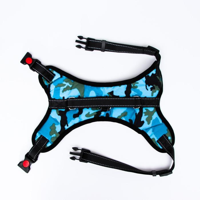 Шлейка К7 мягкая светоотражающая, размер XL, ОГ 74-92 см, вес 28-47,5 кг, голубая хаки Шлейка К7 мягкая светоотражающая, размер XL, ОГ 74-92 см, вес 28-47,5 кг, голубая хаки