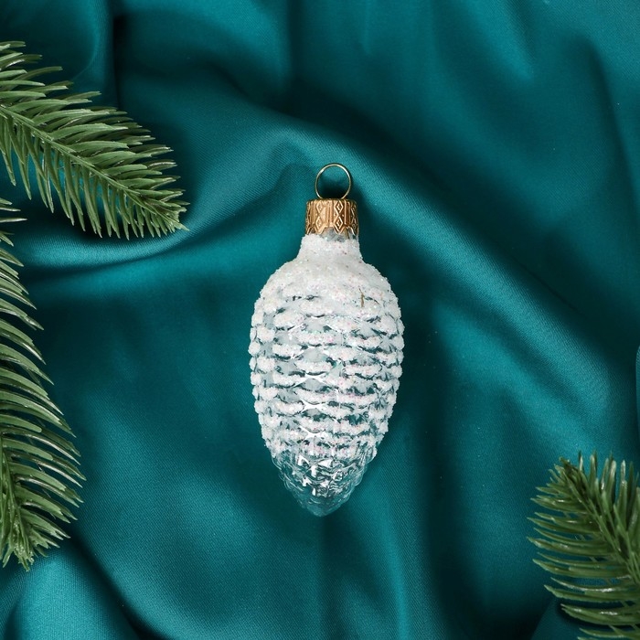 Ёлочное украшение Ёлочное украшение "Шишка в снегу" микс, в подарочной упаковке, h-8см