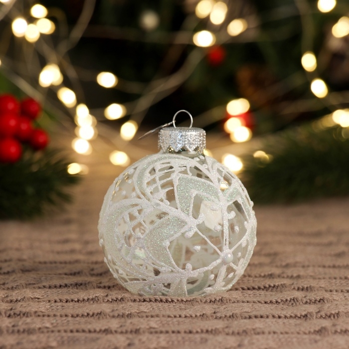 Шар Шар "Сверкающий цветок", 65 мм., в подарочной упаковке