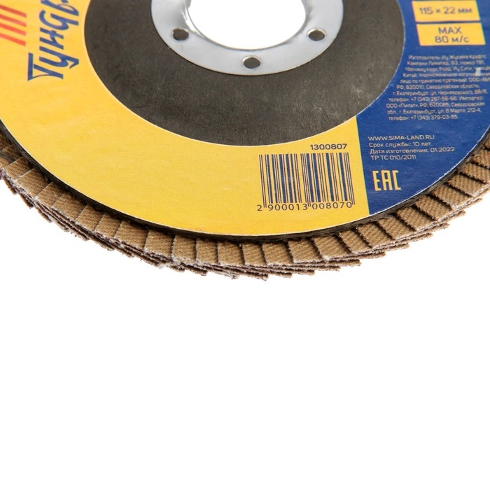 Круг лепестковый торцевой ТУНДРА, 115 х 22 мм, Р120 Круг лепестковый торцевой ТУНДРА, 115 х 22 мм, Р120