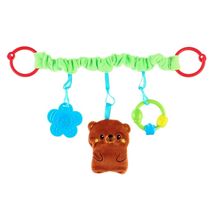 Растяжка - погремушка мягкая на кроватку/коляску «Мишка», Крошка Я Растяжка - погремушка мягкая на кроватку/коляску «Мишка», Крошка Я