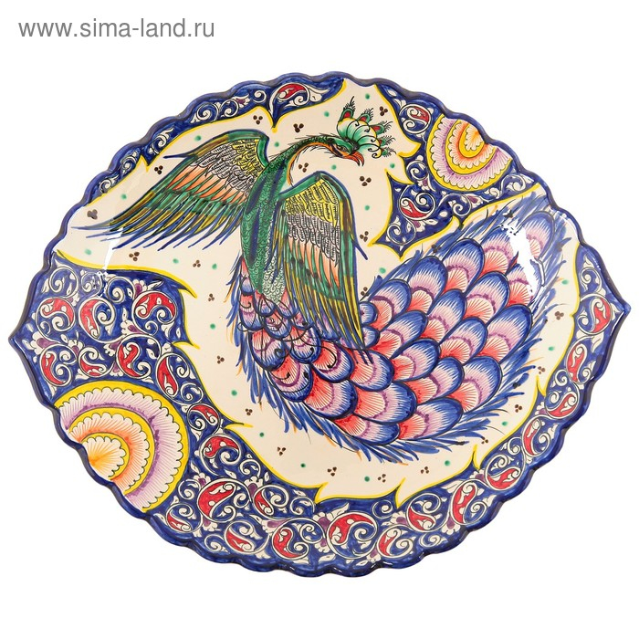 Ляган овальный Риштанская Керамика 42см