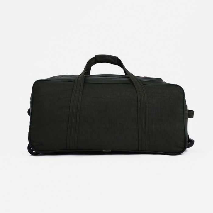 Сумка дорожная на колёсах, отдел на молнии, 3 наружных кармана, цвет хаки Сумка дорожная на колёсах, отдел на молнии, 3 наружных кармана, цвет хаки