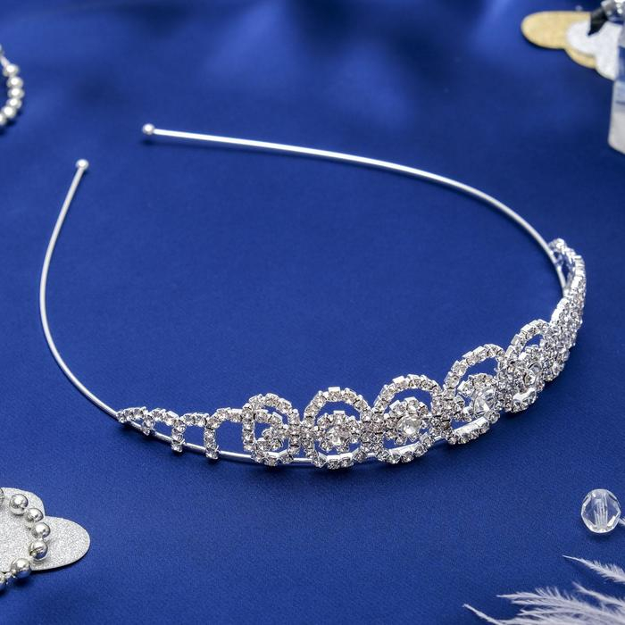 Диадема для волос Диадема для волос "Мерцание" овалы, серебро