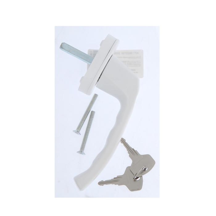 Ручка с замком, металл. 37мм WH038 Ral 9016, белая Ручка с замком, металл. 37мм WH038 Ral 9016, белая