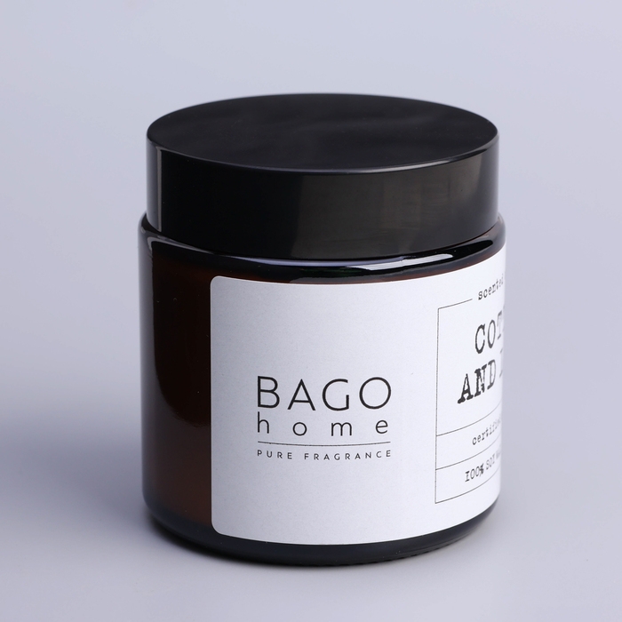 Свеча ароматическая в банке  Свеча ароматическая в банке "Хлопок и лилия", совый воск, 88 г