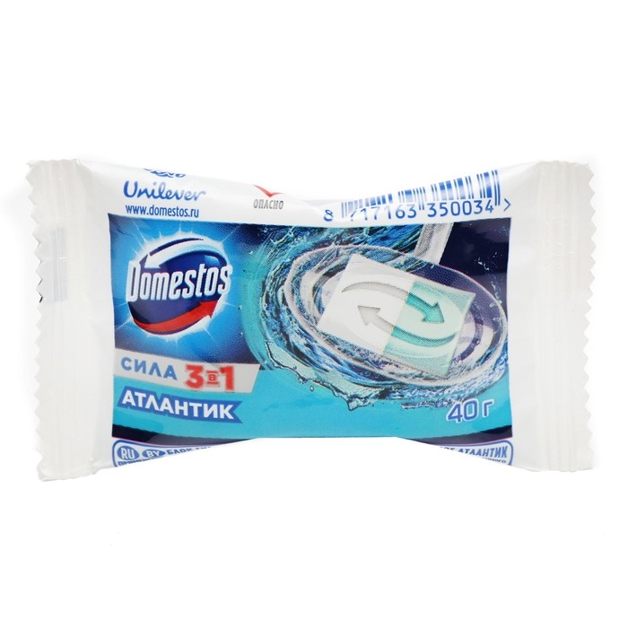 Блок гигиенический для унитаза Domestos  Блок гигиенический для унитаза Domestos "Атлантик", сила 3 в 1, 40 г